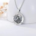 wholesale 925 Sterling Silver Saint Michael Protect Us Medal Necklace Catholic Religious Coin Pendant Gift for Men-0-1
