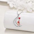 wholesale 925 Sterling Silver I Love You to the Moon and Back Bear Necklace with Red Balloon Pendant-0-1