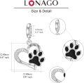 wholesale 925 Sterling Silver & CZ Dog Paw Print Charm for Bracelet - Hypoallergenic Gift for Her, Mom, Wife - Valentine's, Mother's Day, Christmas-0-4