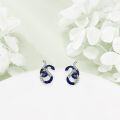 wholesale 925 Sterling Silver Blue Sapphire & Cubic Zirconia Sloth Stud Earrings - Cute Animal  for Women Girls-0-1