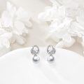 wholesale 925 Sterling Silver Heart-shaped Pearl Drop Earrings Wholesale With Cubic Zirconia-0-1