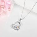 wholesale 925 Sterling Silver Heart-Shaped Dog and Frog Charm Pendant Necklace - Gifts for Women/Mom/Sister-0-4