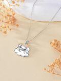 wholesale 925 Sterling Silver Colorful Crystal Elephant Flower Crown Pendant Necklace for Women Girls -0-2
