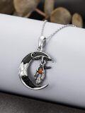 wholesale 925 Sterling Silver Halloween Ghost Pumpkin Moon Necklace Pendant-0-3