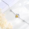 wholesale 925 Sterling Silver Zirconia Heart Birthstone Bracelet for Women Adjustable Gift-0-1