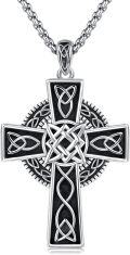 wholesale 925 Sterling Silver Celtic Knotwork Cross Pendant Necklace  Norse Viking Jewelry for Men Women-0-0