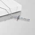 wholesale 925 Sterling Silver Cross Pendant With Blue Opal And Philippians Inscription-0-95