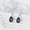 wholesale Sterling Silver Pearl Leverback Dangle Earrings for Women Gifts - Rhodium Plated-0-9