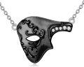 wholesale 925 Sterling Silver Phantom of the Opera Mask Pendant Necklace with Cubic Zirconia Stones for Women Gifts-0-0