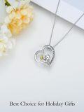 wholesale 925 Sterling Silver Monkey Heart Love You Forever Pendant Necklace for Women-0-4