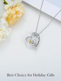 wholesale 925 Sterling Silver I Love You Forever Monkey Banana Heart Pendant Necklace-0-4