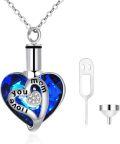 wholesale 925 Sterling Silver Blue Austrian Crystal Heart Cremation Jewelry with Funnel and Pin Set-0-0