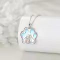 wholesale 925 Sterling Silver Paw Print Girl and Dog Pendant Necklace for Women Gifts-0-4