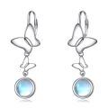 wholesale 925 Sterling Silver Butterfly Moonstone Drop Earrings  for Women-0-0