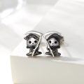 wholesale 925 Sterling Silver Grim Reaper Stud Earrings - Gothic Halloween Jewelry for Women & Men-0-1