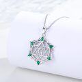 wholesale 925 Sterling Silver 7 Chakra Green Stone Pendant Necklace for Women-0-4