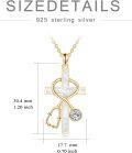 wholesale 925 Sterling Silver Cross with Stethoscope and Blue Crystal Pendant Necklace for Nurses-0-22