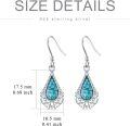 wholesale 925 Sterling Silver Teardrop Shape Turquoise & Malachite Inlay Drop Earrings-0-4