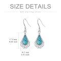 wholesale 925 Sterling Silver Teardrop Shape Turquoise & Malachite Inlay Drop Earrings-0-4