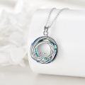 wholesale 925 Sterling Silver Blue Crystal Phoenix Triple Moon Goddess Pendant Necklace-0-3