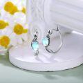 wholesale  Sterling Silver Moonstone Retro Sunflower Rose Feather Cross Butterfly Hoop Earrings for Women Gifts -0-33