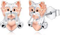wholesale 925 Sterling Silver Dog Stud Earring - Yorkshire Terrier Design-Yorkie Stud Earrings