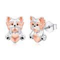 wholesale 925 Sterling Silver Dog Stud Earring - Yorkshire Terrier Design-0-0