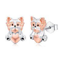 wholesale 925 Sterling Silver Dog Stud Earring - Yorkshire Terrier Design-Yorkie Stud Earrings