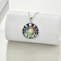 wholesale 925 Sterling Silver Nature Sun & Moon Mountain Pendant Necklace for Women-0-2