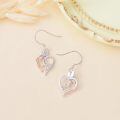 TOUPOP Sterling Silver Rose Heart Butterfly Initial B Letter Drop Dangle Earrings-0-4