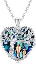wholesale TOUPOP Father Necklace Sterling Silver Father Necklace Heart Tree Of Life Abalone Shell Jewelry Gifts -0-0