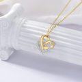 wholesale  14K Gold Two Tone Solid Gold Stone Heart Necklace for Women -0-3