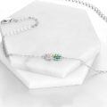 wholesale 925 Sterling Silver Pineapple Charm Anklet with Green Enamel and CZs - Adjustable Chain Links for Women's Fashion Jewelry (Beach Style)-0-4