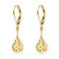 wholesale 14K Gold Celtic Teardrop Dangle Earrings with Leverbacks for Women - Birthday Gifts-0-0