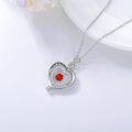 wholesale 925 Sterling Silver Red Garnet Infinity Heart Pendant Necklace for Women Wife Her-0-2