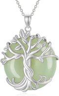 wholesale 14K Gold Sterling Silver Jade Tree of Life Necklace for Women-0-0