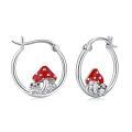 wholesale 925 Sterling Silver Mushroom Earrings-0-0