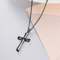 wholesale Black  Faith Hope Love Engraved Cross Pendant Necklace for Men/Women - Christmas Gift-0-3