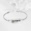 wholesale 925 Sterling Silver Abalone Shell Memorial Urn Bracelet Wholesale with Gold Flowers and Dove Charm for Ashes Keepsake Jewelry-0-2