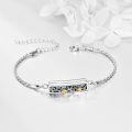 wholesale 925 Sterling Silver Hummingbird Gold Flower Abalone Shell Cremation Urn Memorial Bracelet-0-2