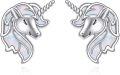 wholesale 925 Sterling Silver Unicorn Stud Earrings with Opal Stone and Horn Design-0-0