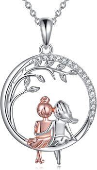 wholesale 925 Sterling Silver Angel Pendant Necklace Friendship s for Best Friend-Sister C
