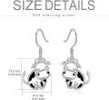 wholesale 925 Sterling Silver Black Enamel Cow Drop Stud Earrings for Women's Birthday Gift-0-2