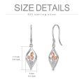 wholesale 925 Sterling Silver Floral Drop Earrings with Pink Roses and CZ Accents-0-3