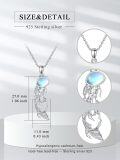 wholesale 925 Sterling Silver Mermaid Moonstone Pendant Necklace Sea Life s for Women and Girls-0-1