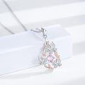 wholesale 925 Sterling Silver Pink Crystal Butterfly & Leaf Pendant Necklace-0-1