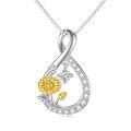 TOUPOP Sterling Silver Floral Pendant Birth Flower Necklace-0-0
