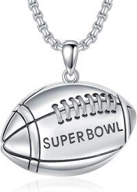 wholesale 925 Sterling Silver Super Bowl Football Sport Pendant Necklace Gift for Men Women-Football