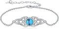wholesale 925 Sterling Silver Blue Turquoise Celtic Trinity Knot Bracelet for Women-0-0