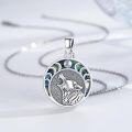 wholesale 925 Sterling Silver Wolf Moon Abalone Shell Necklace Gift for Women Mom-0-2